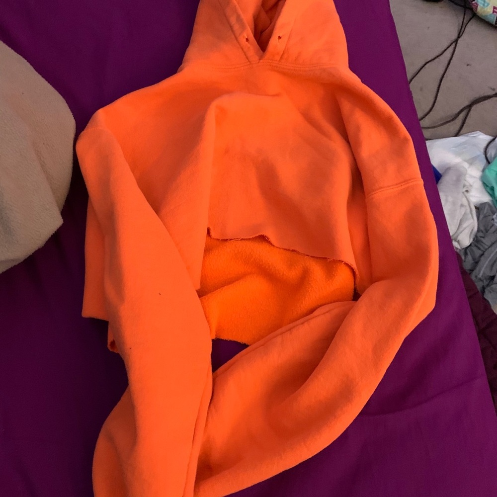 Orange hoodie crop top